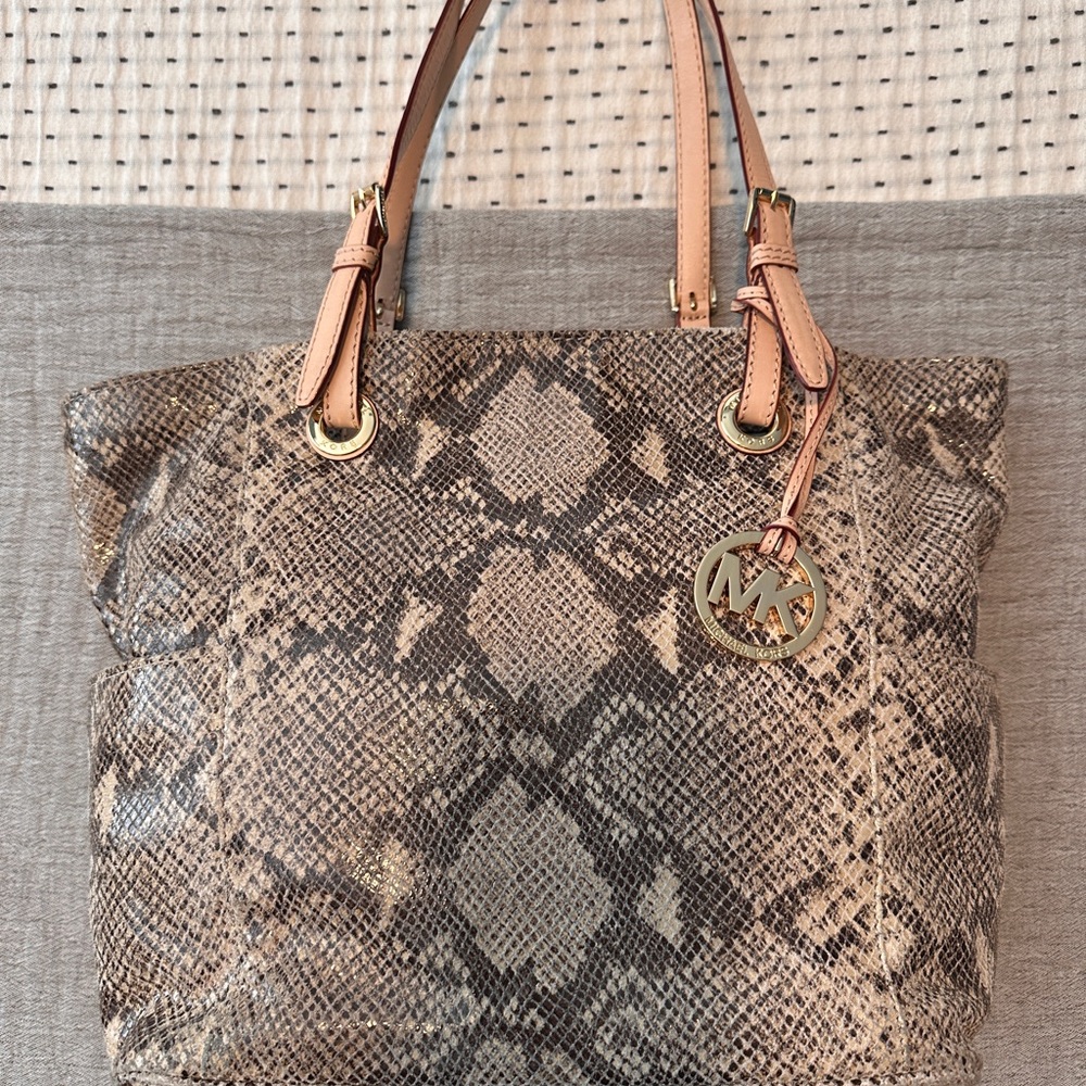 Michael Kors Leather Python Patterned Tote. - image 2